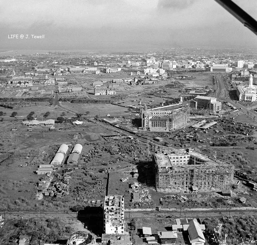 Rebuilding WWII damage Manila Philippines 1949