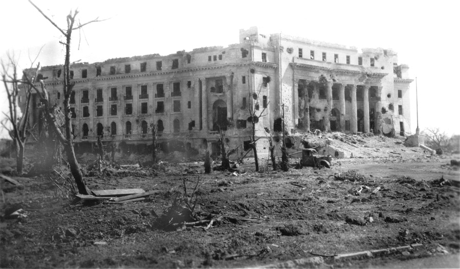 War torn Agriculture and Commerce Building Manila Philippines 1945