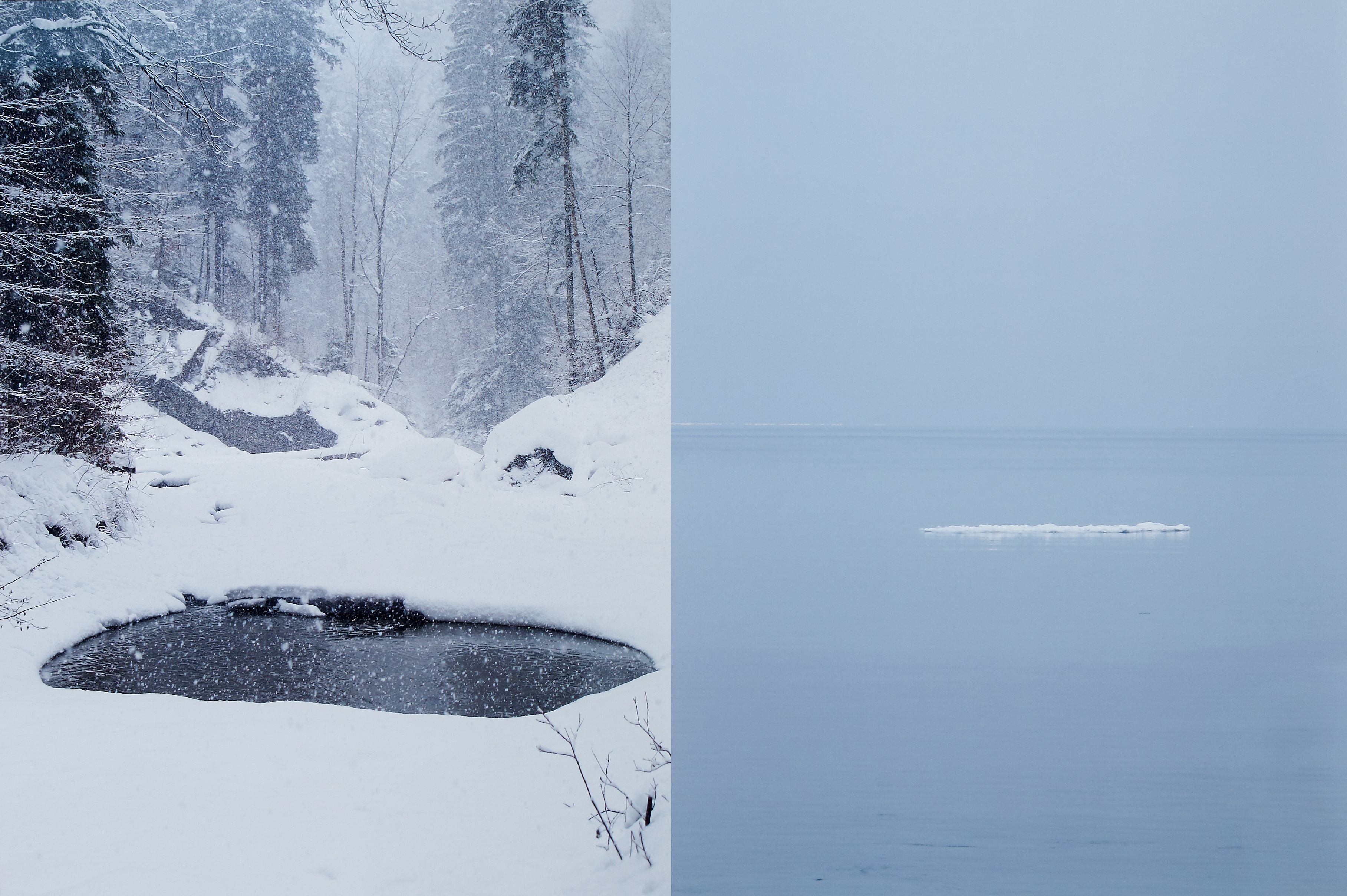 Pond and floe 2015 Lambda Prints on Alu Dibond each 80 x 60 cm by Florian Graf from the Julius Baer Art Collection