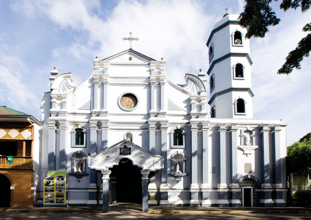 An ornate facade of a Batangas church.