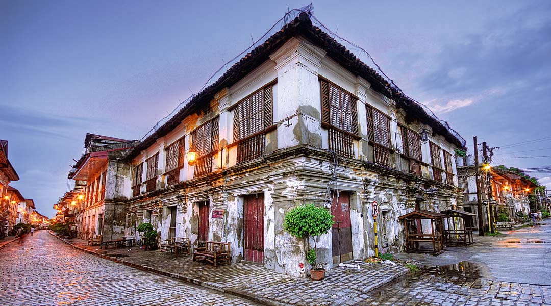 A historic colonial building in the heart of Vigan city.