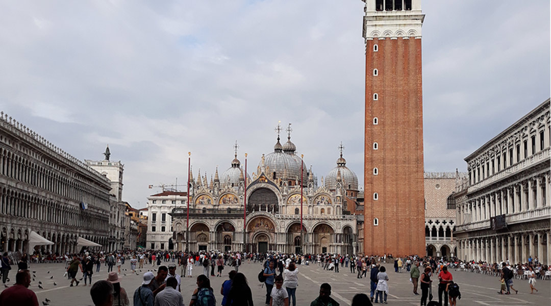 St. Mark’s Basilica with the eponymous piazza fronting it | Photo by Angel Yulo