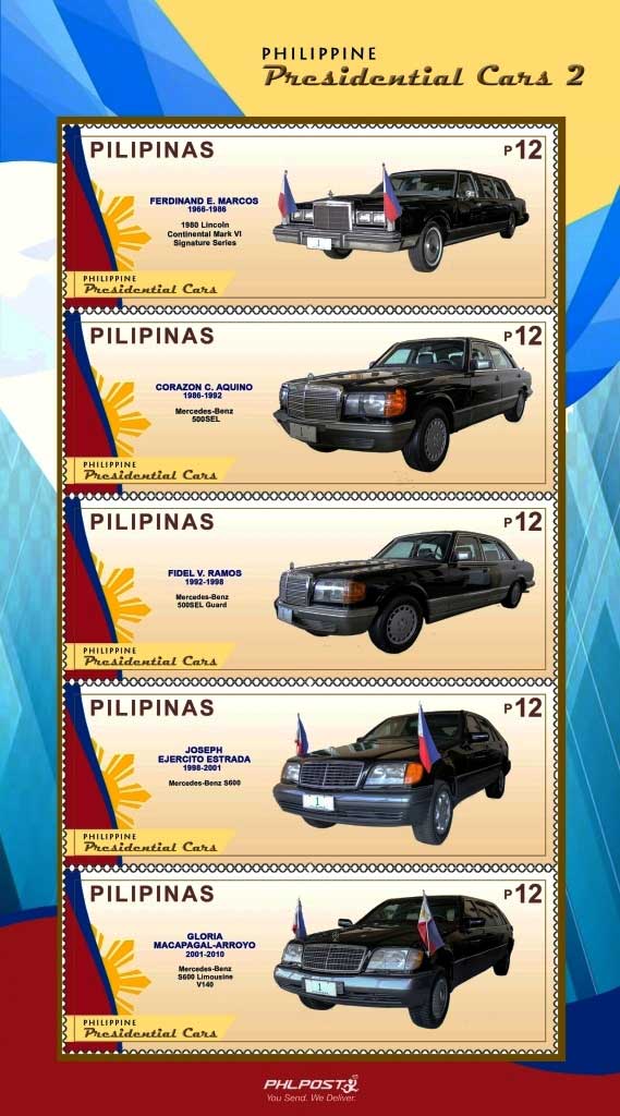 bluprint art heritage philately philippine presidential cars stamps