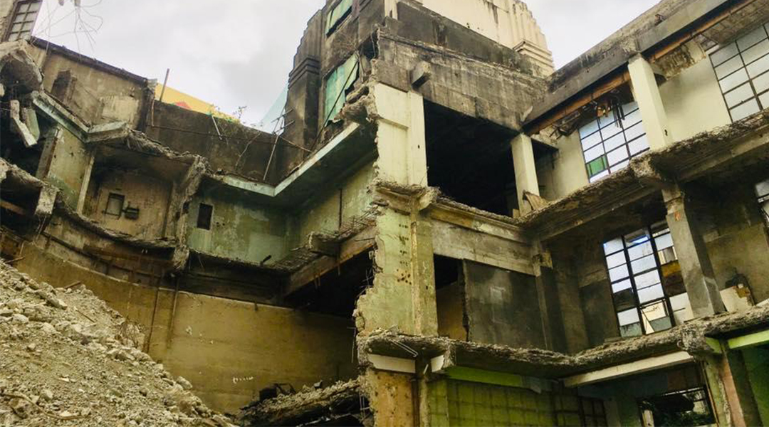 Ruins of the Capitol Theater in Manila slated for demolition.
