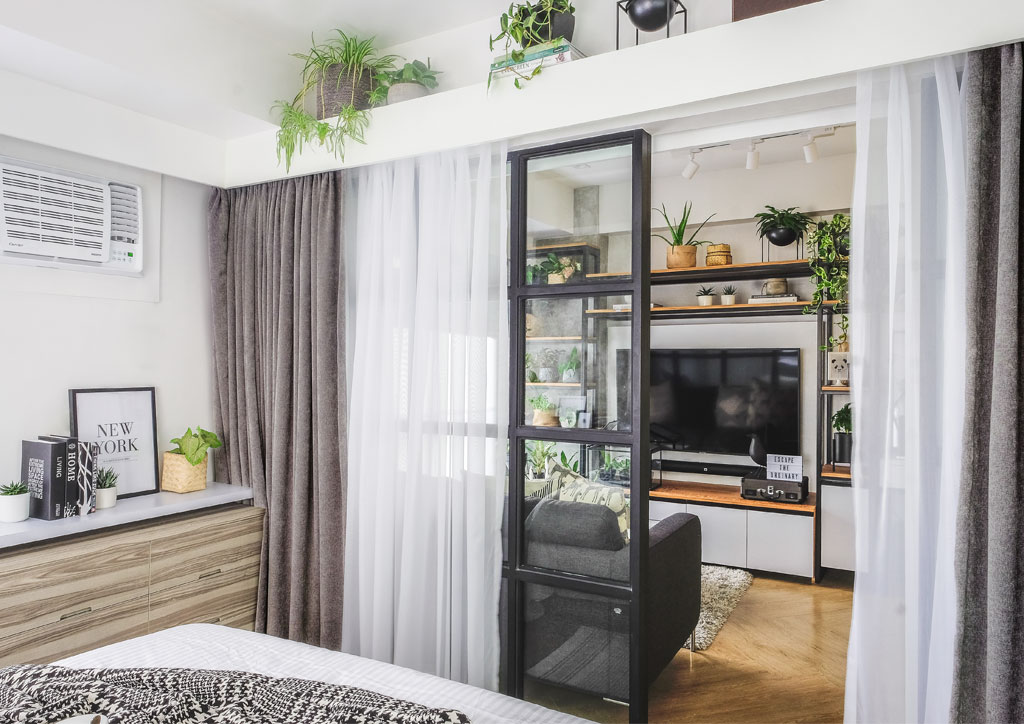 condoliving cozy urban jungle primea design living area view from bedroom summer condo