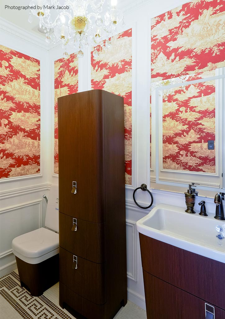 bathroom printed asian wood cabinet