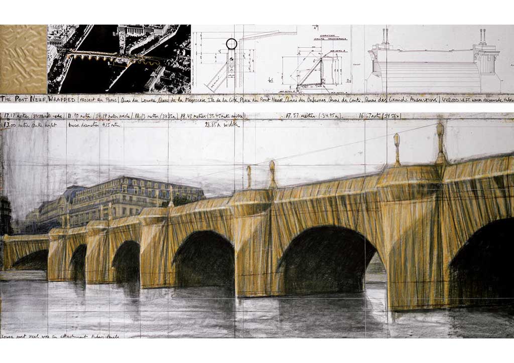 BluPrint - Christo - The Pont Neuf Wrapped - Drawing