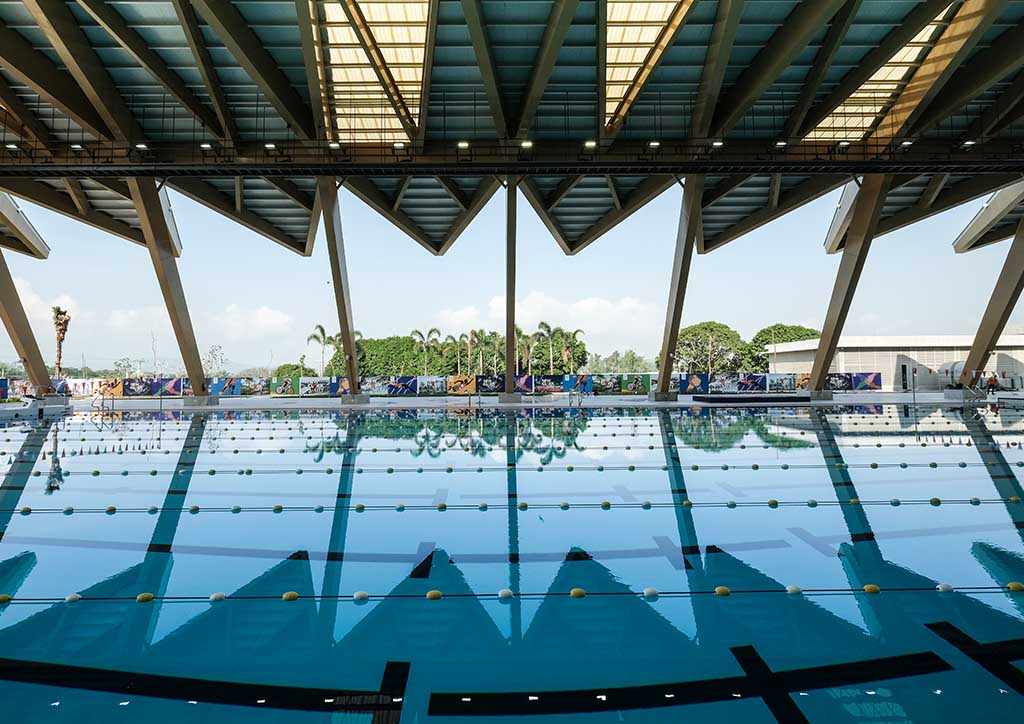 New Clark City’s 2,000-capacity, lantern-inspired Aquatic Center co-created by Pineda