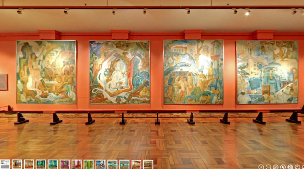 A series of expressionist paintings by Botong Francisco, an example of contemporary arts in the Philippines.