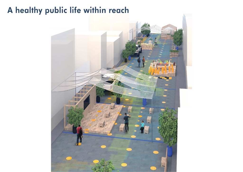 visualization of public life with newly designed space