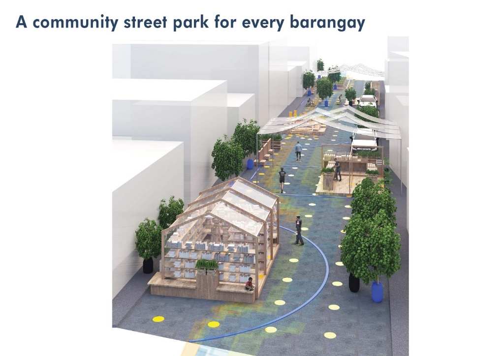 3d rendering of community street park