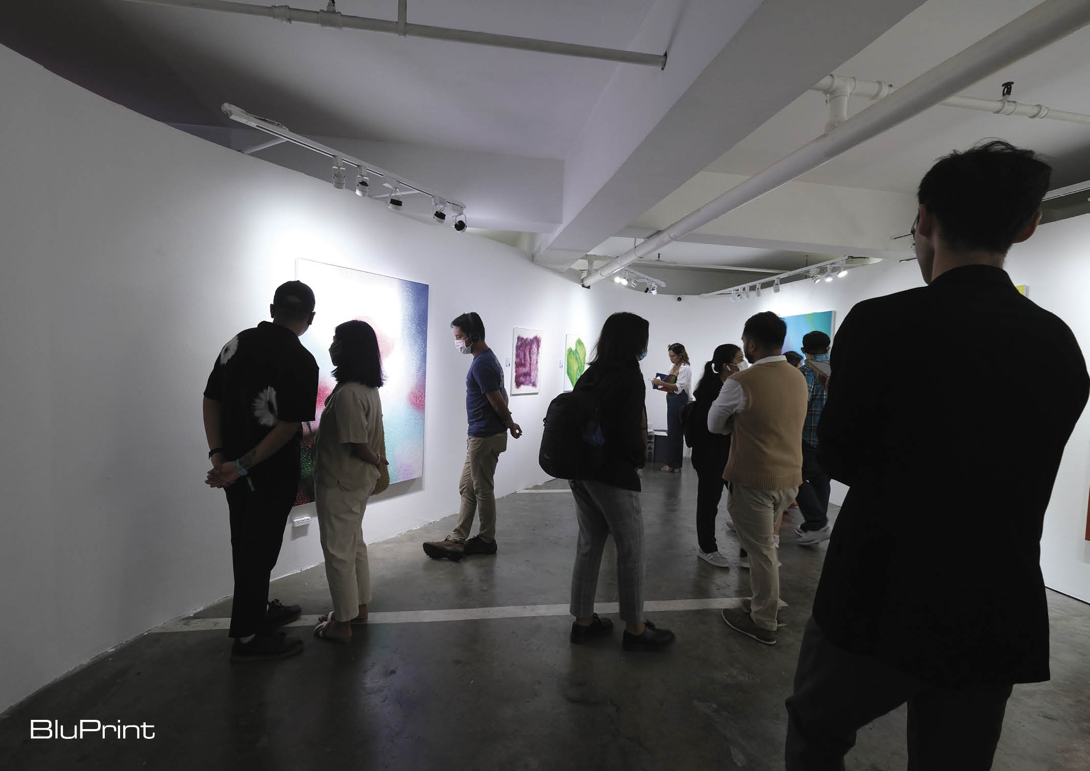 Artists and art enthusiasts gathered at the Link. 