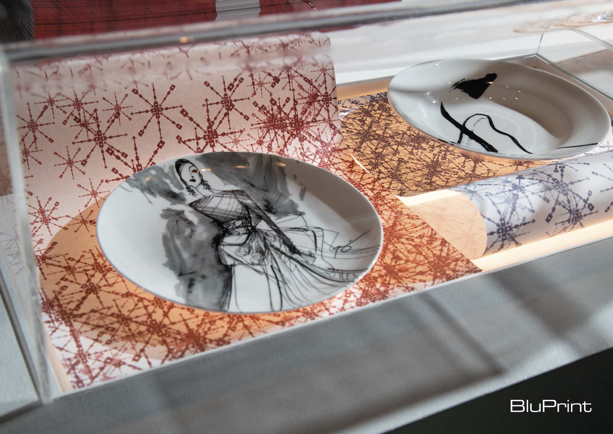 plates featuring fashion illustration by Rajo Laurel