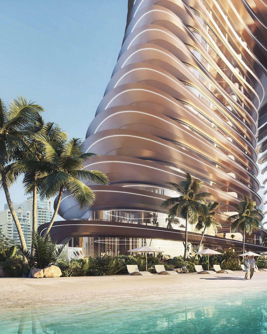 More renderings depicting the development's Riviera-inspired beach.
