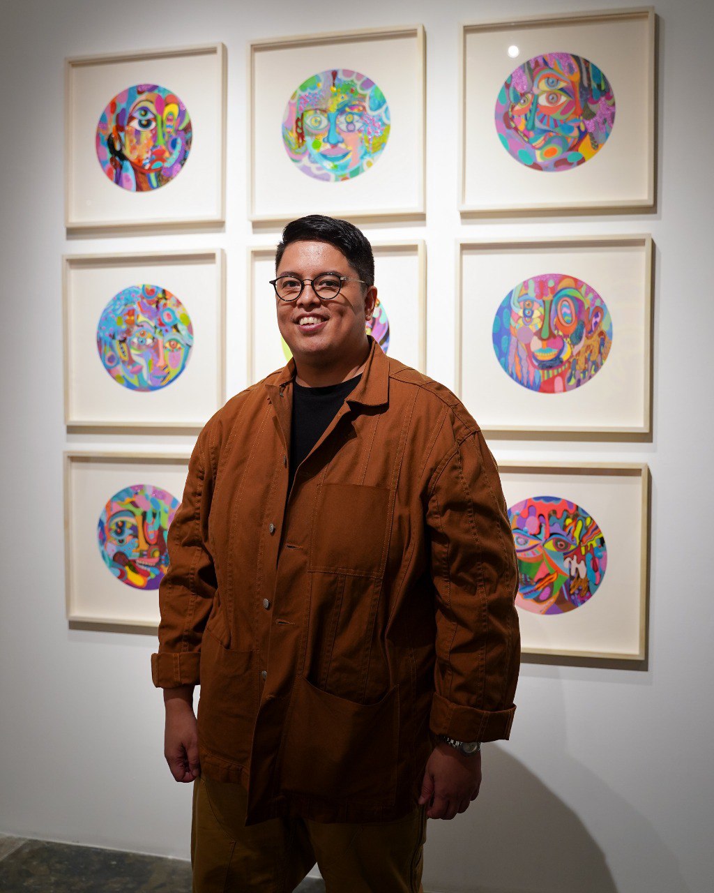 Patrick De Veyra with his series Flowing Water Never Gets Dirty (1-10). Photo by Art Cube