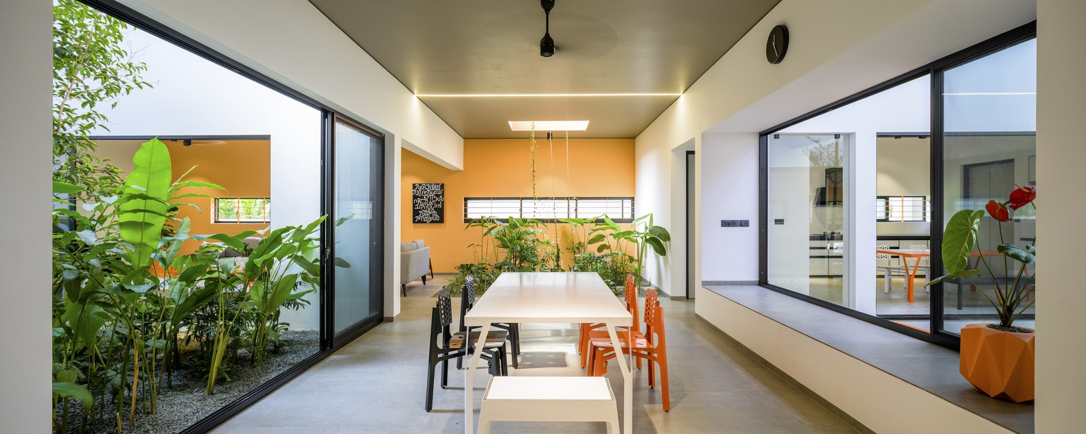 The Colorburst House's open floor plan is one that embraces harmony with nature's seasons. Image by Praveen Mohandas