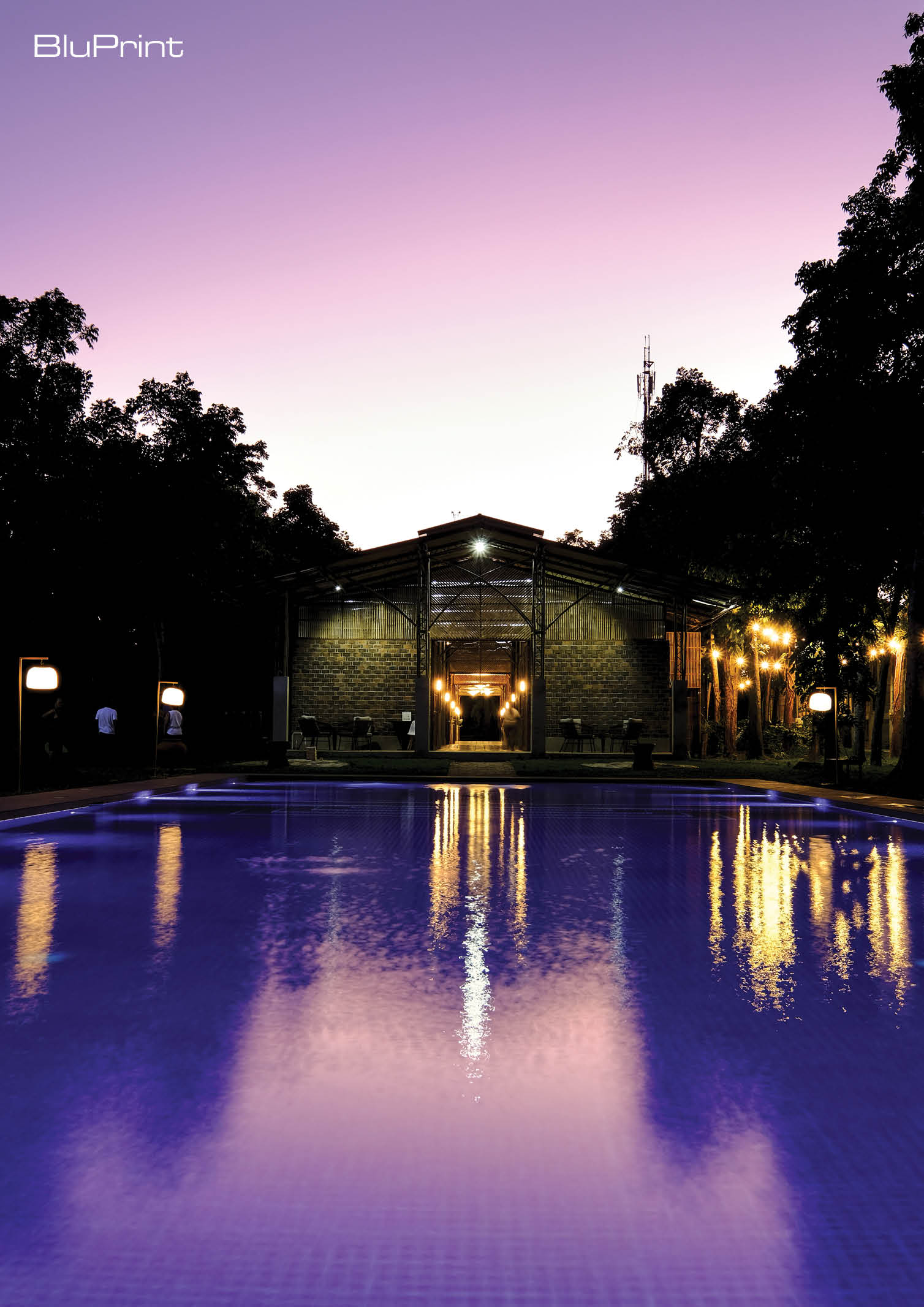 evening view of the pool