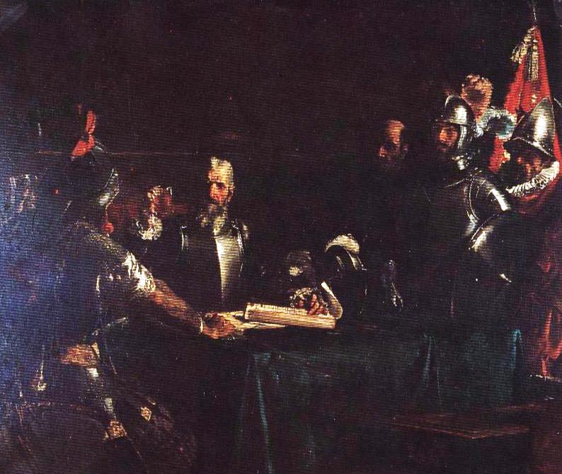 The Blood compact. by Juan Luna