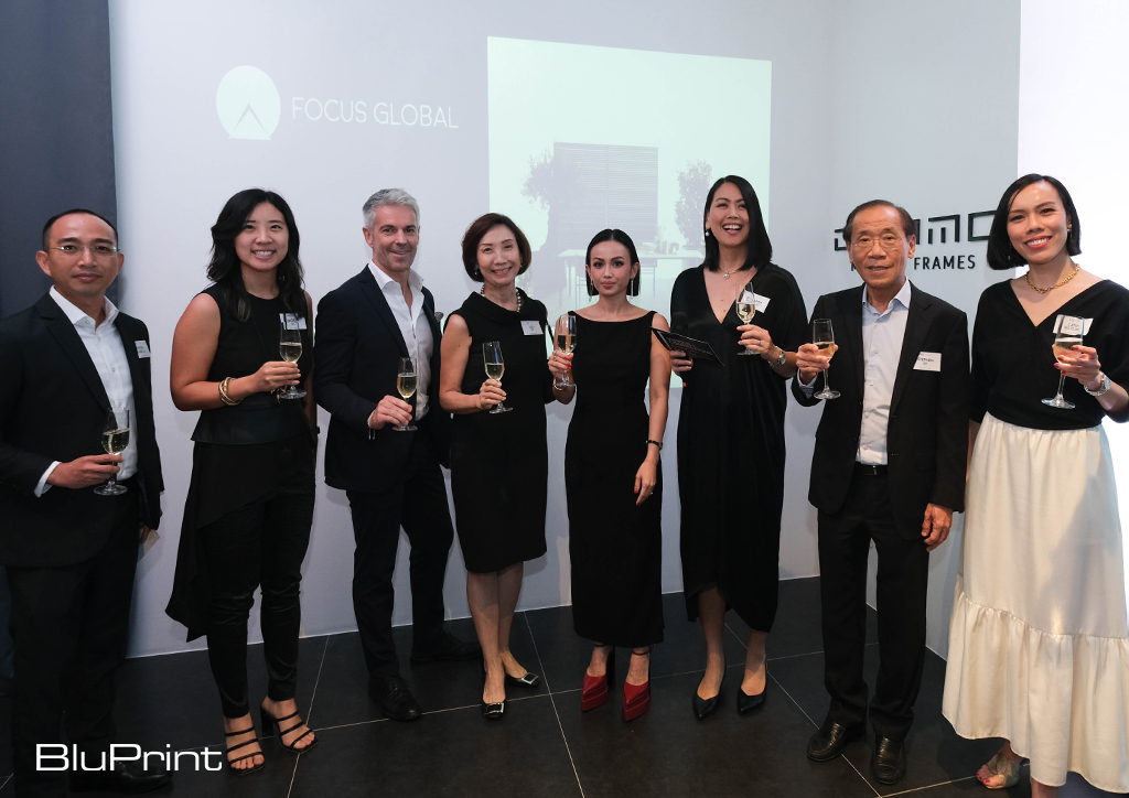 From left to right: Peter Zaballa, Director of Sales & Design, Focus Global Inc.; Andrea Sy, Chief Strategy & Operations Officer, Focus Global Inc.; Attilio Tettamanti, CEO, Boffi Asia Pacific; Lolita Sy, Executive Vice-President, Focus Global Inc.; Architect Geewel Fuster, Editor-in-Chief, BluPrint; Jhoanna Dorillo, Executive Director of Sales and Design Division, Focus Global Inc.; Stephen Sy, President and CEO, Focus Global Inc.; and Cathy Belizario, Director of Sales & Design, Focus Global, Inc.