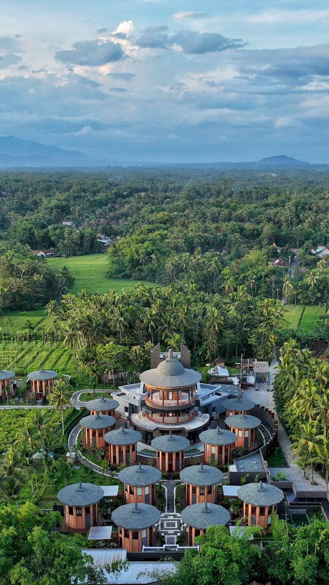 From overhead, the resort in Indonesia almost radiates a zen unique to temples.