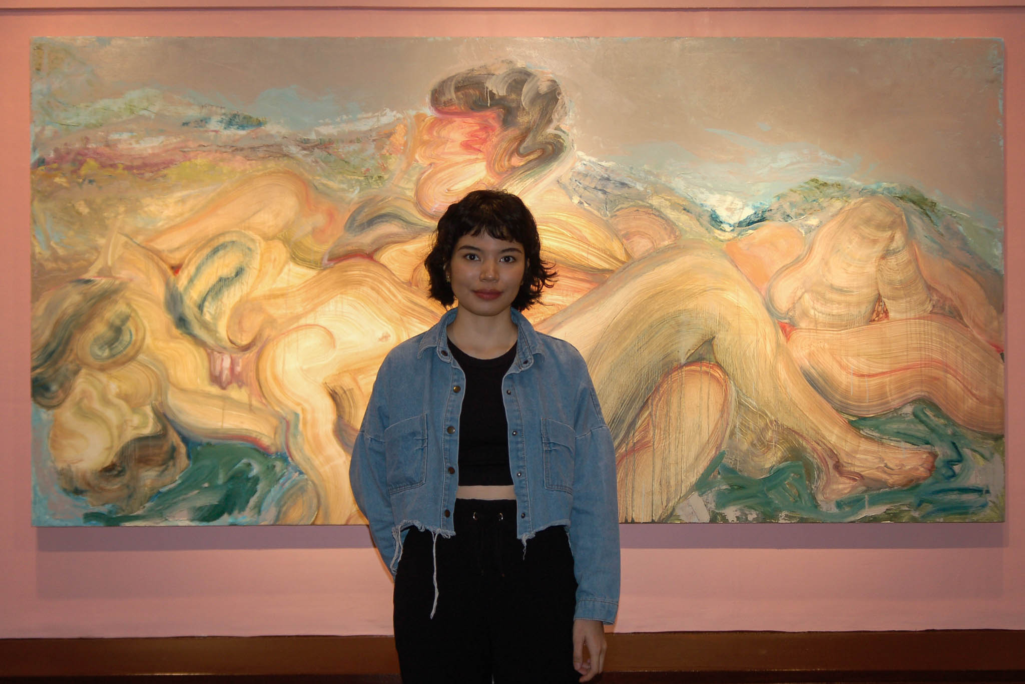 Y.S. Sehob with her work "Live"