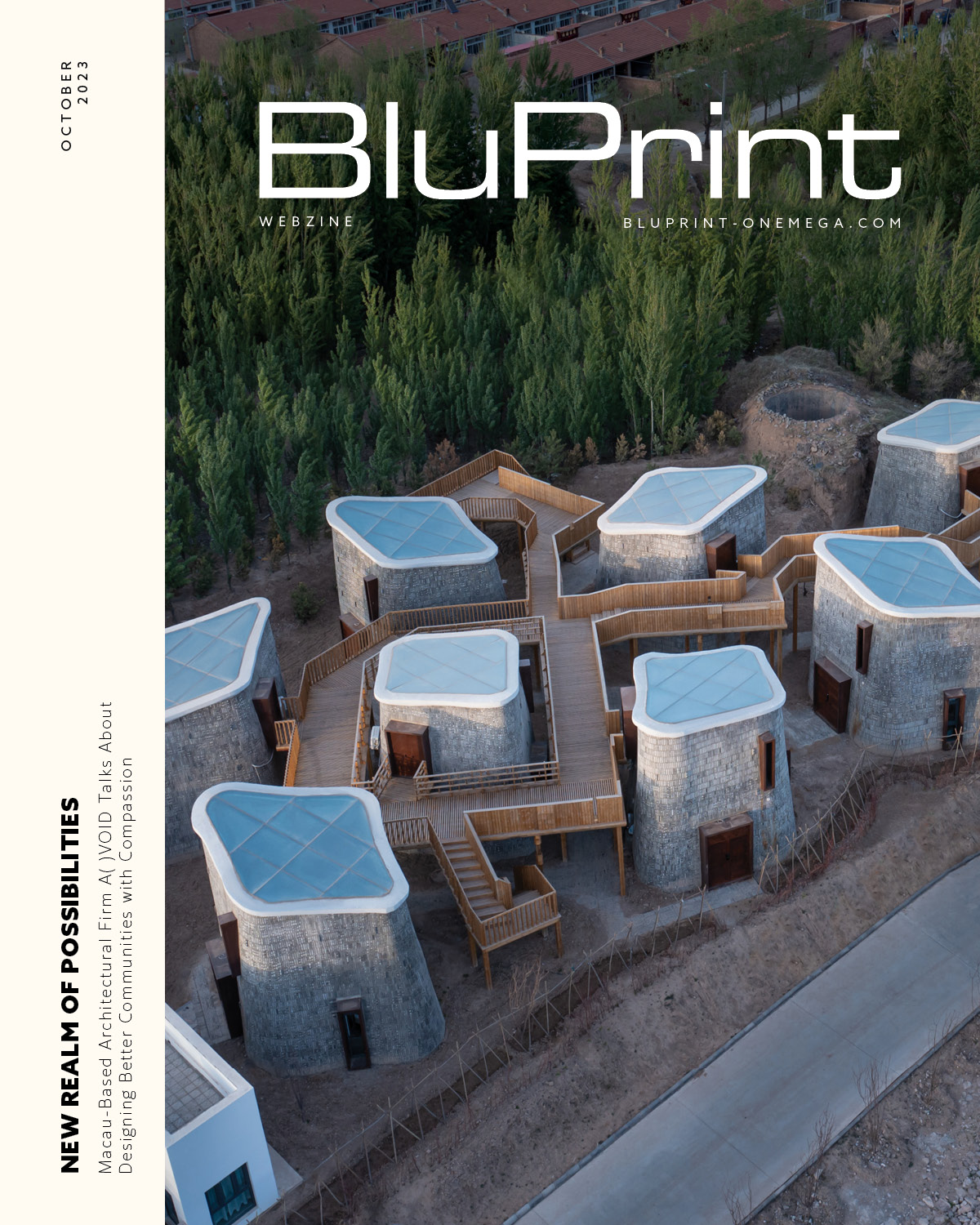 The Grotto Retreat at Xiyaotou graces the cover of BluPrint Webzine
