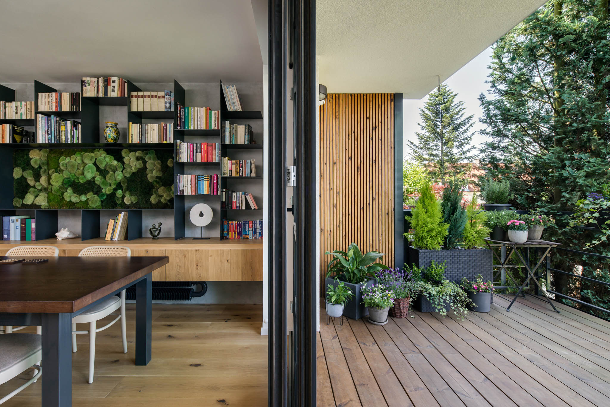 Indoor and outdoor spaces of In A Row