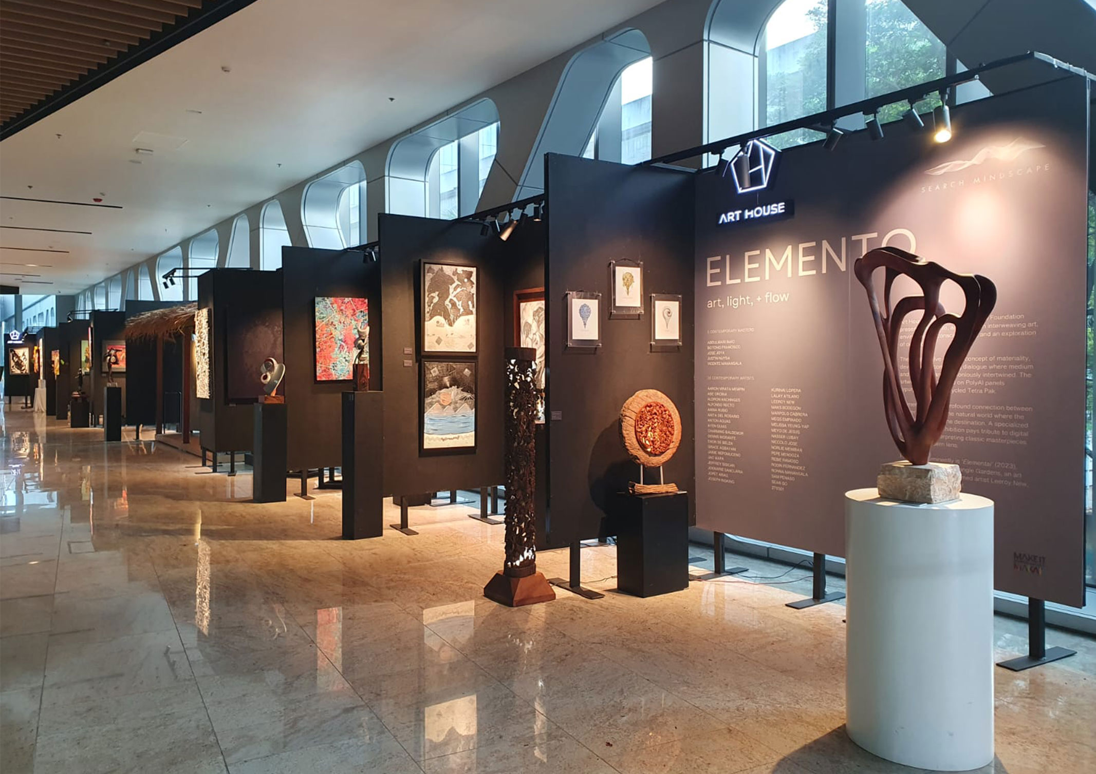 Elemento Indoor Art Gallery featuring work from contemporary Filipino artists