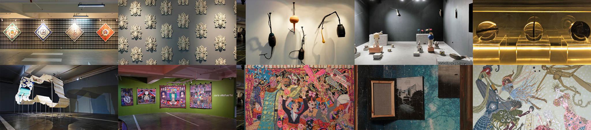 A collage of various art work exhibited at Art Fair Philippines 2024.