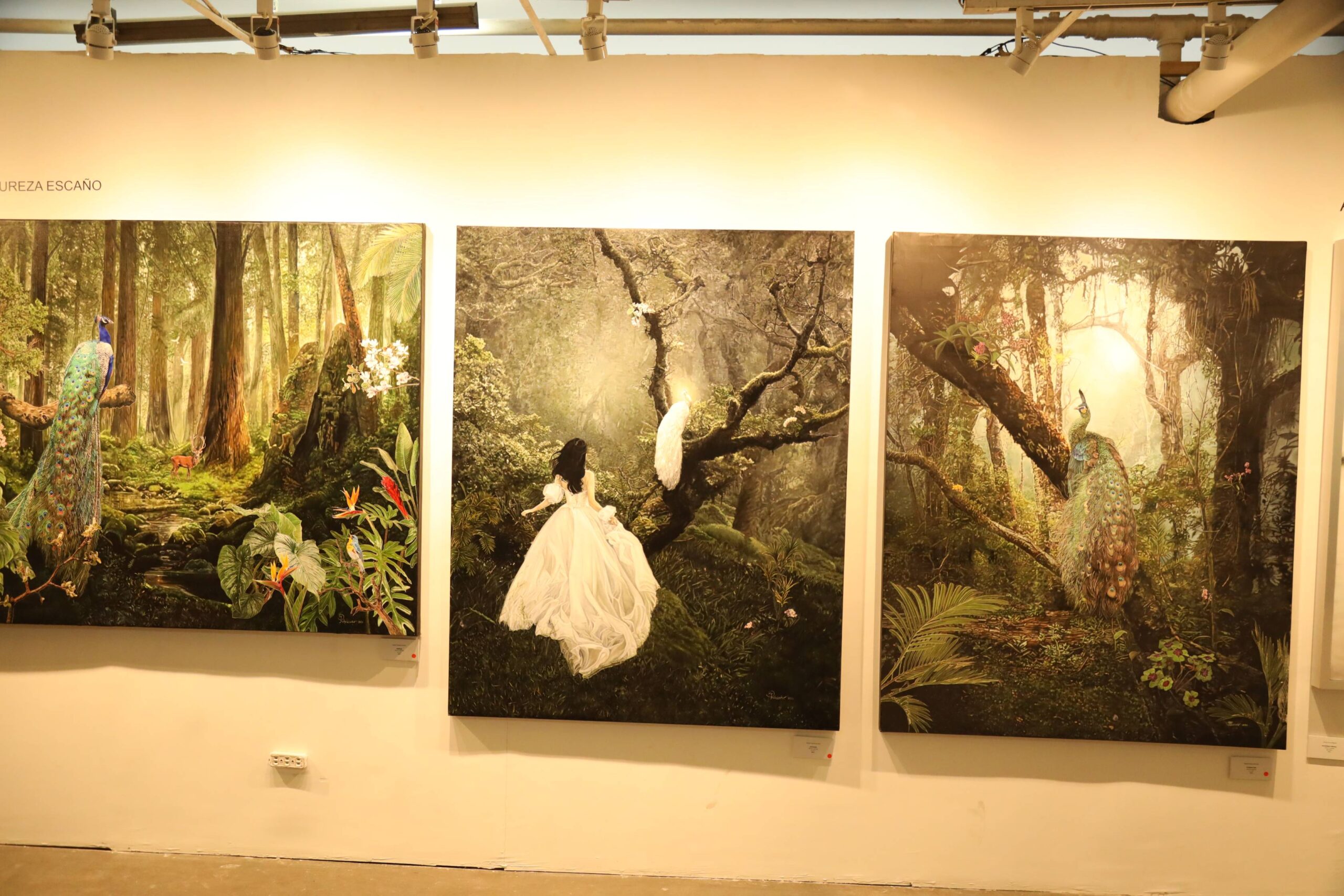 Paintings from the Pinto Gallery exhibit, contemporary arts in the Philippines.