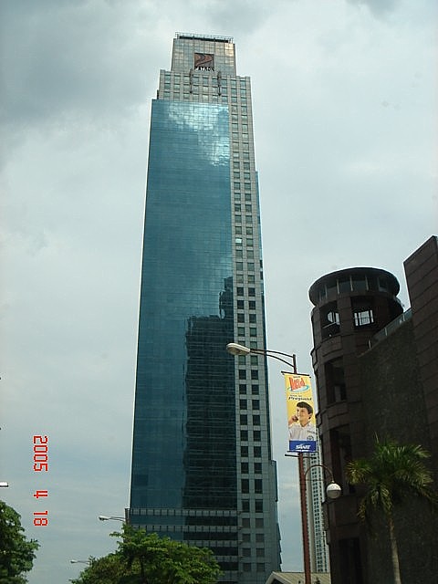 Facade of skyscraper Petron Megaplaza 