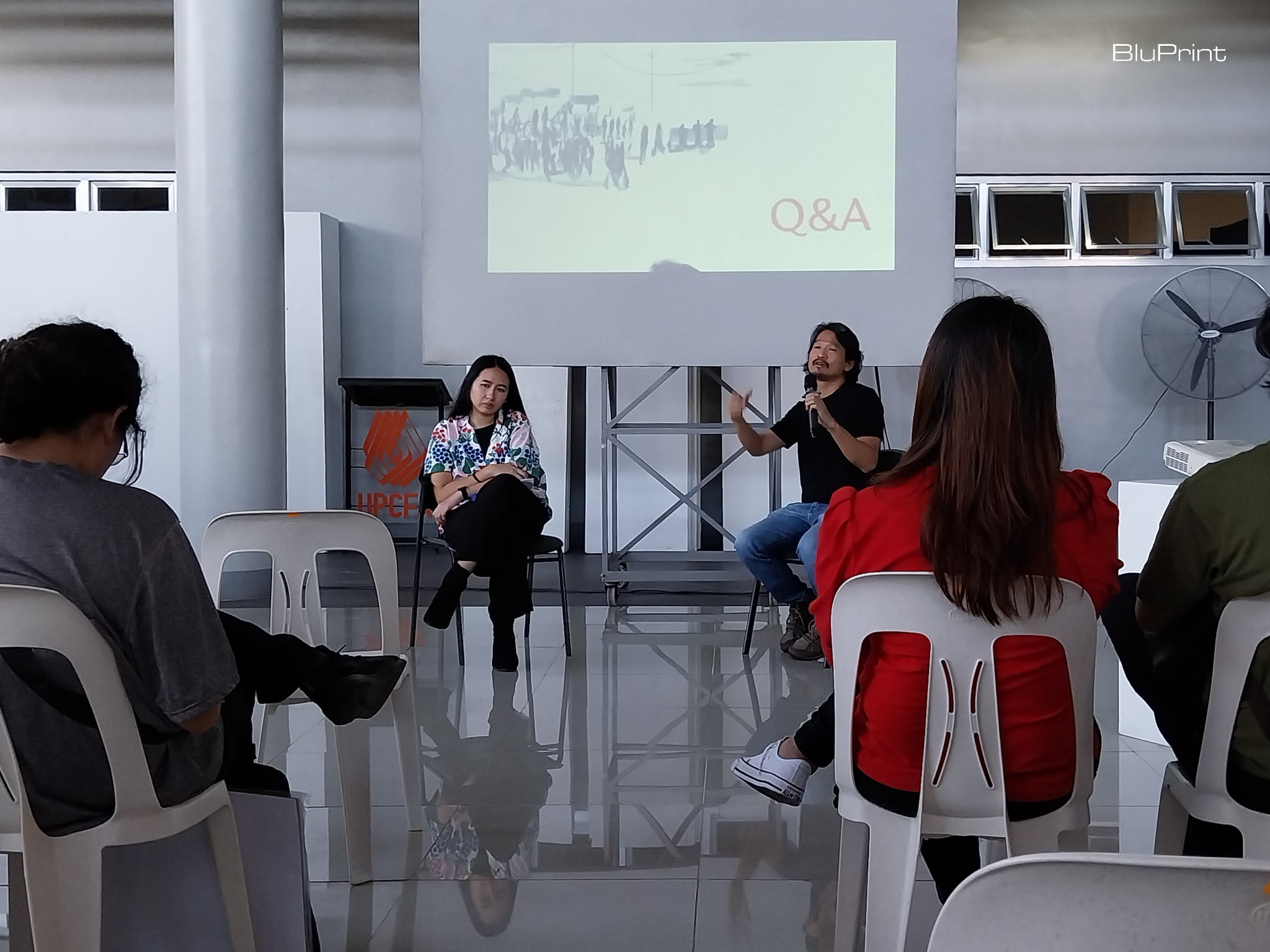 Patreng Non (left) and Raffy Lerma during the closing talks of "Warm Bodies." Photo by Elle Yap.