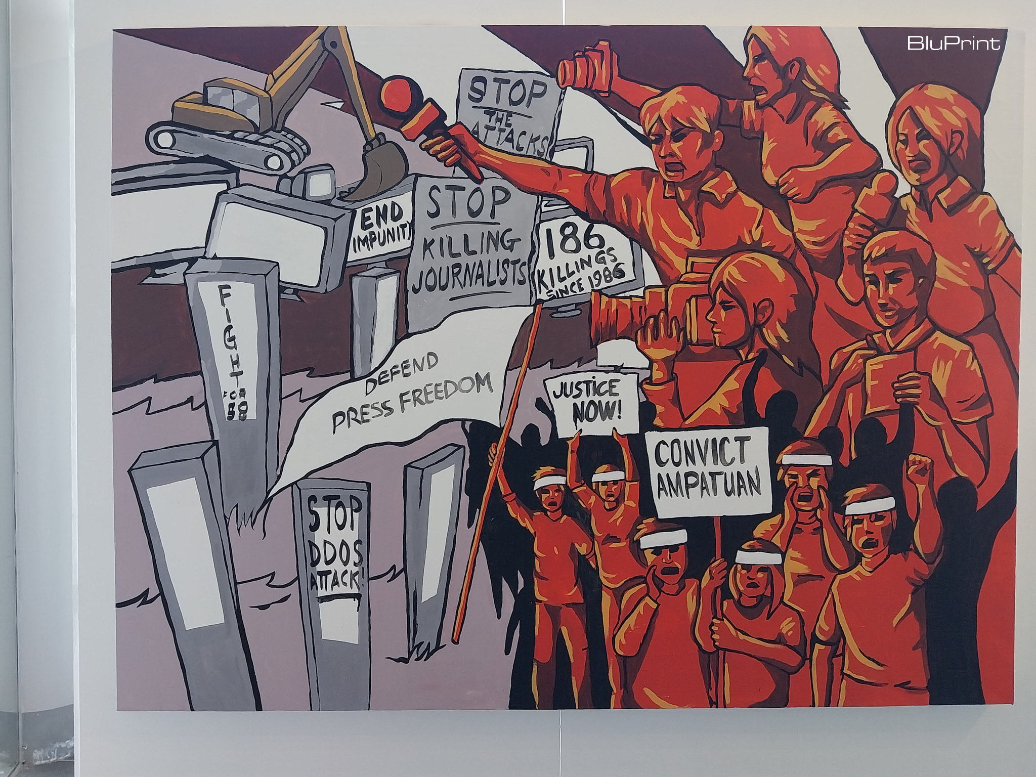 A replica of the "Fight for 58" mural shown at the "Warm Bodies" exhibit. Photo by Elle Yap.