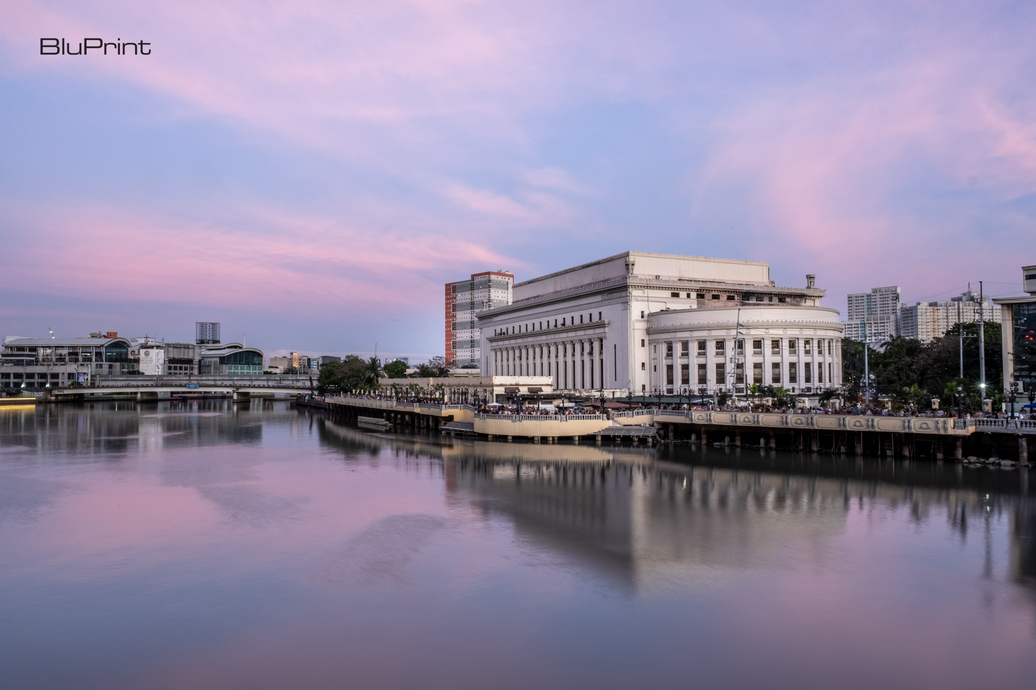 A view of the Manila Central Post Office along the Pasig River.