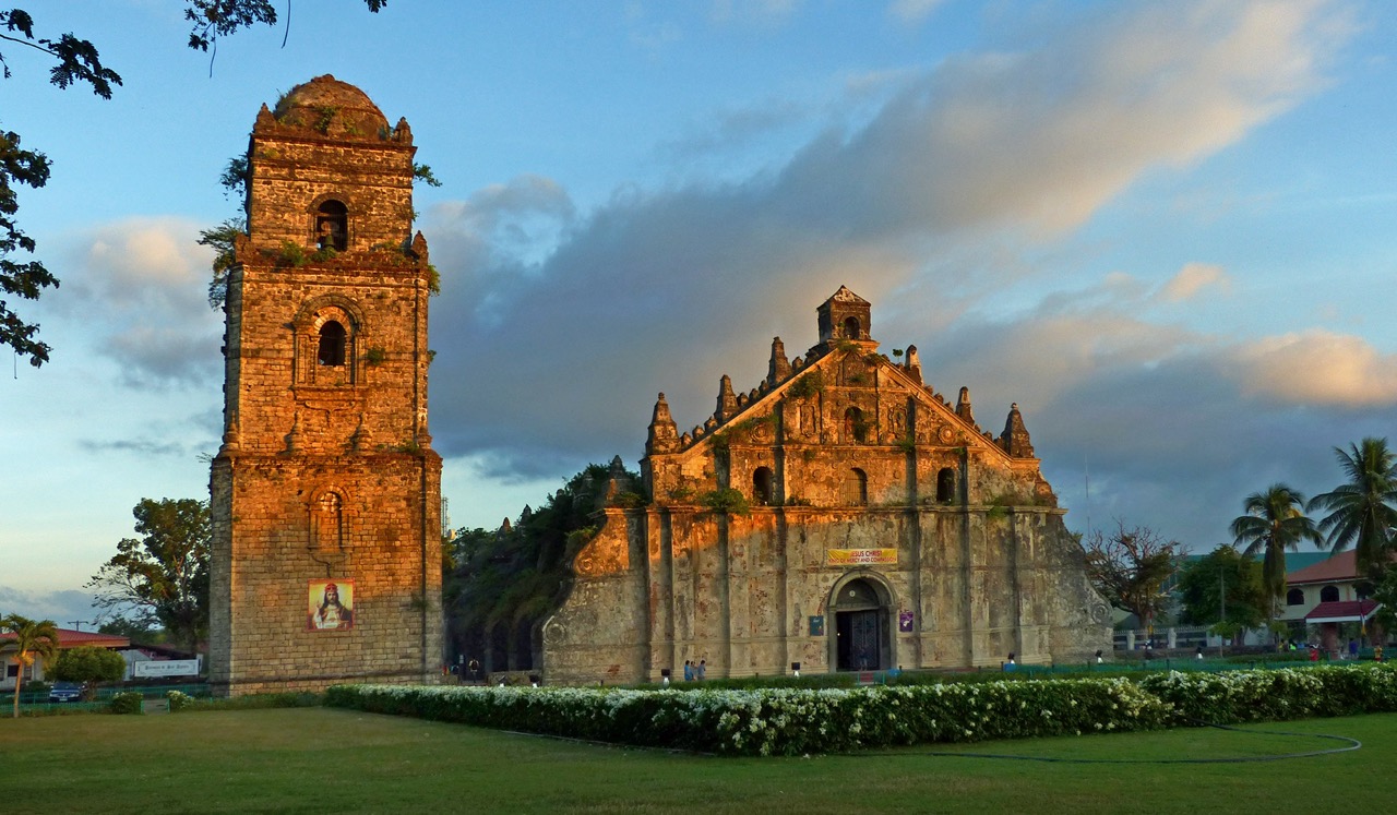 Paoay Church, one of the famous churches in the Philippines with its triangular structure.