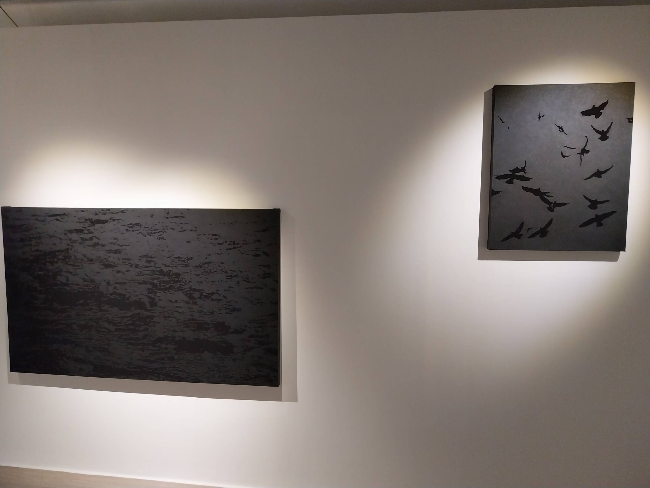 Two of the "Black Paintings" in the exhibit. Photo by Elle Yap.
