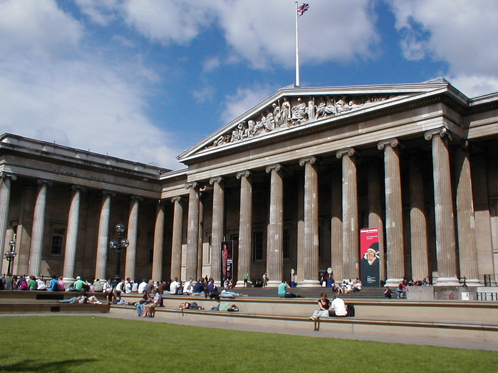 The front of the British Museum. Photo by Heather Kennedy. Source: Flickr.