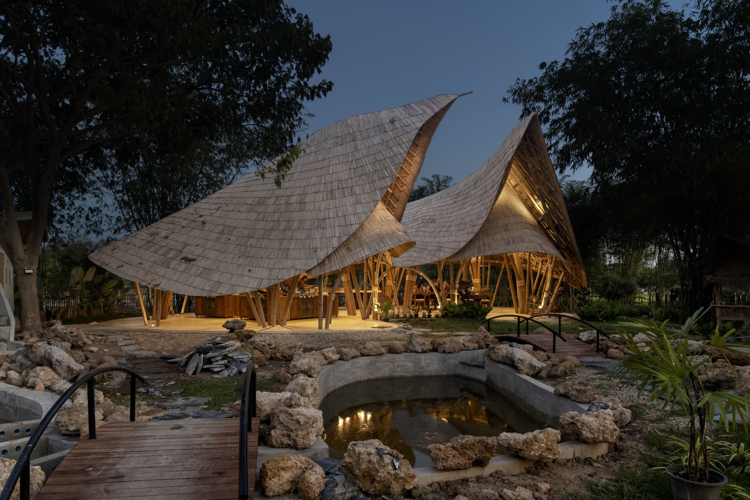 The Bull Cooking School at night. Photo from Chiangmai Life Architects.