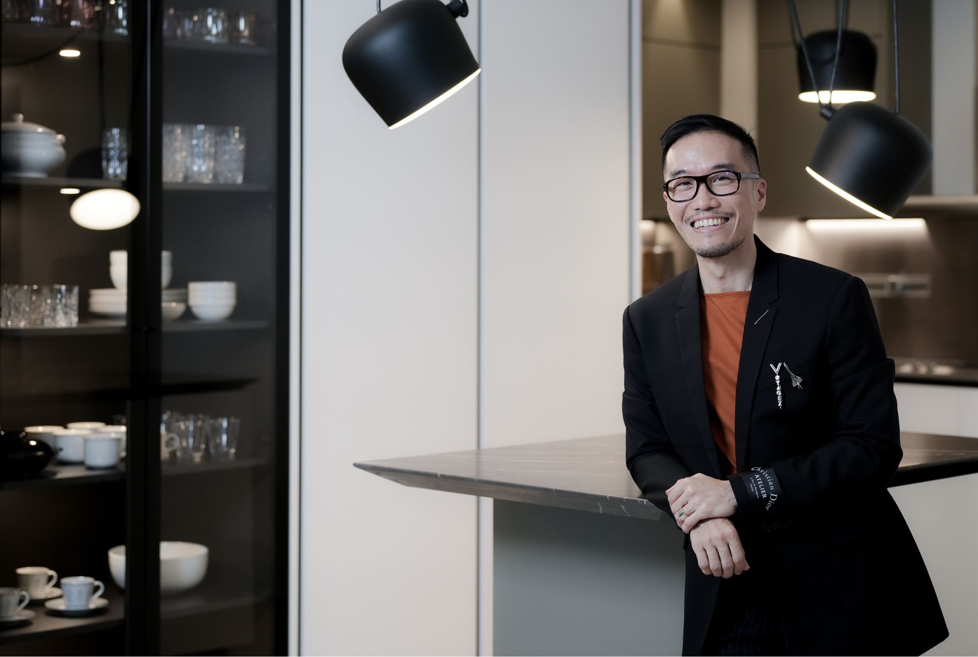 Architect Edwin Uy in a redesigned kitchen for Boffi.