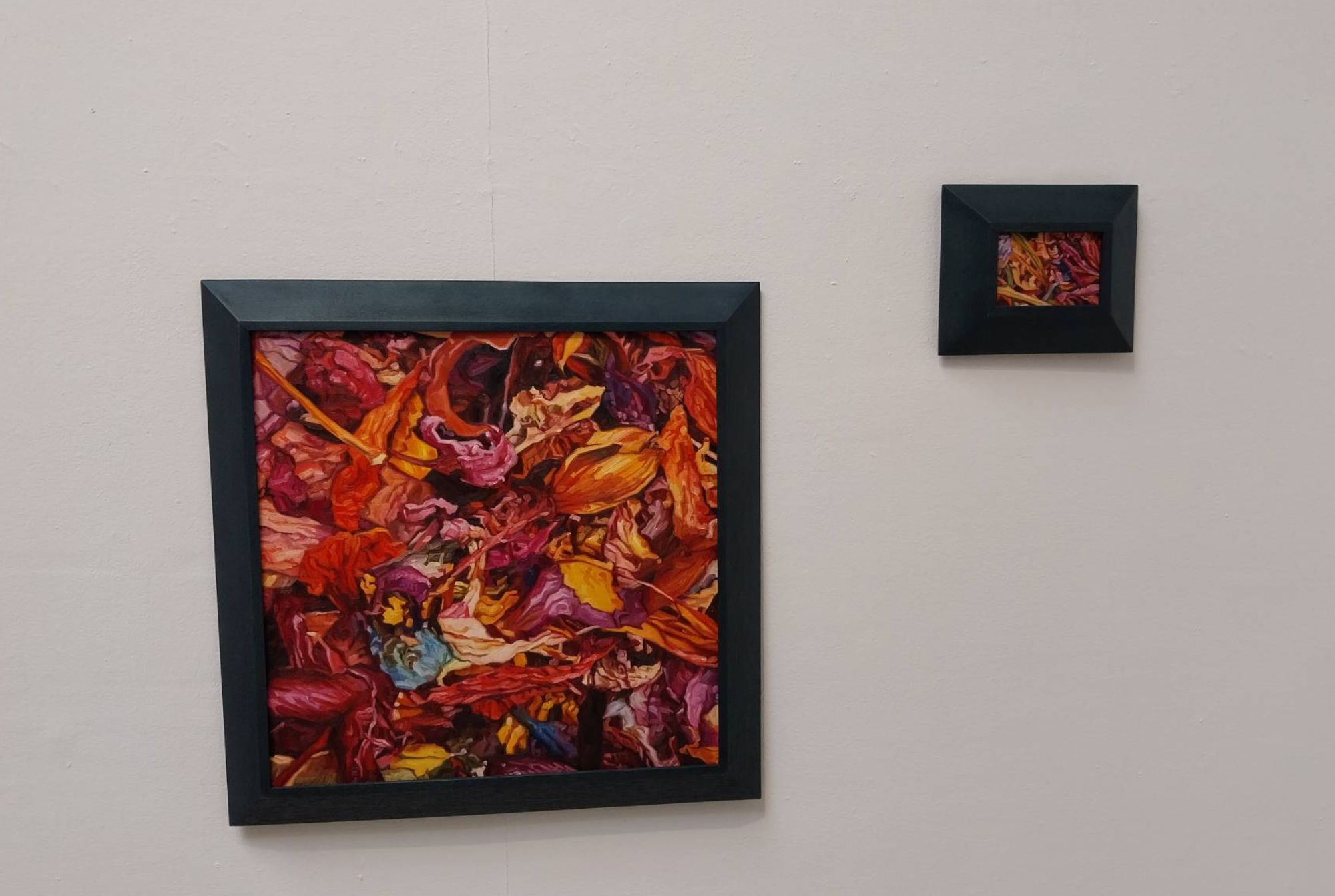 Two paintings by Shannah Orencio. Photo by Elle Yap.