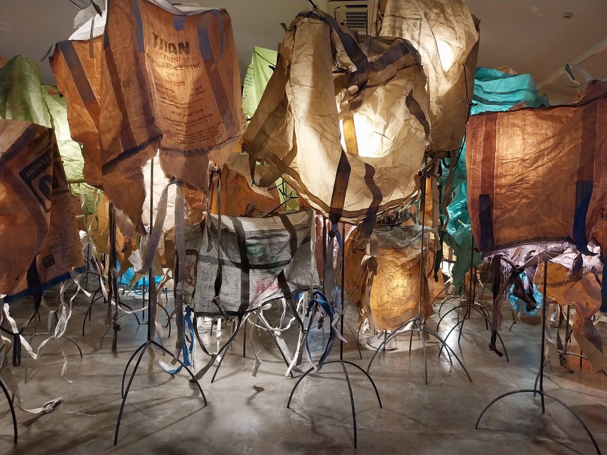 The forest of rebar as shown in "Travel Light." Photo by Elle Yap.