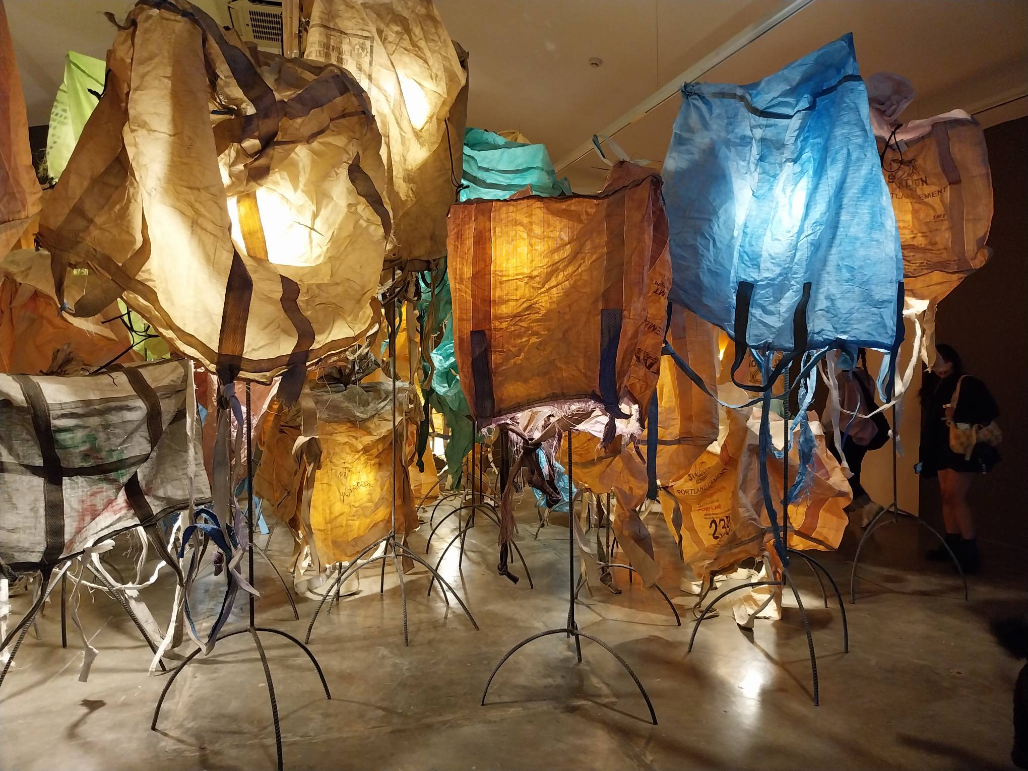 The forest of rebar as shown in "Travel Light." Photo by Elle Yap.