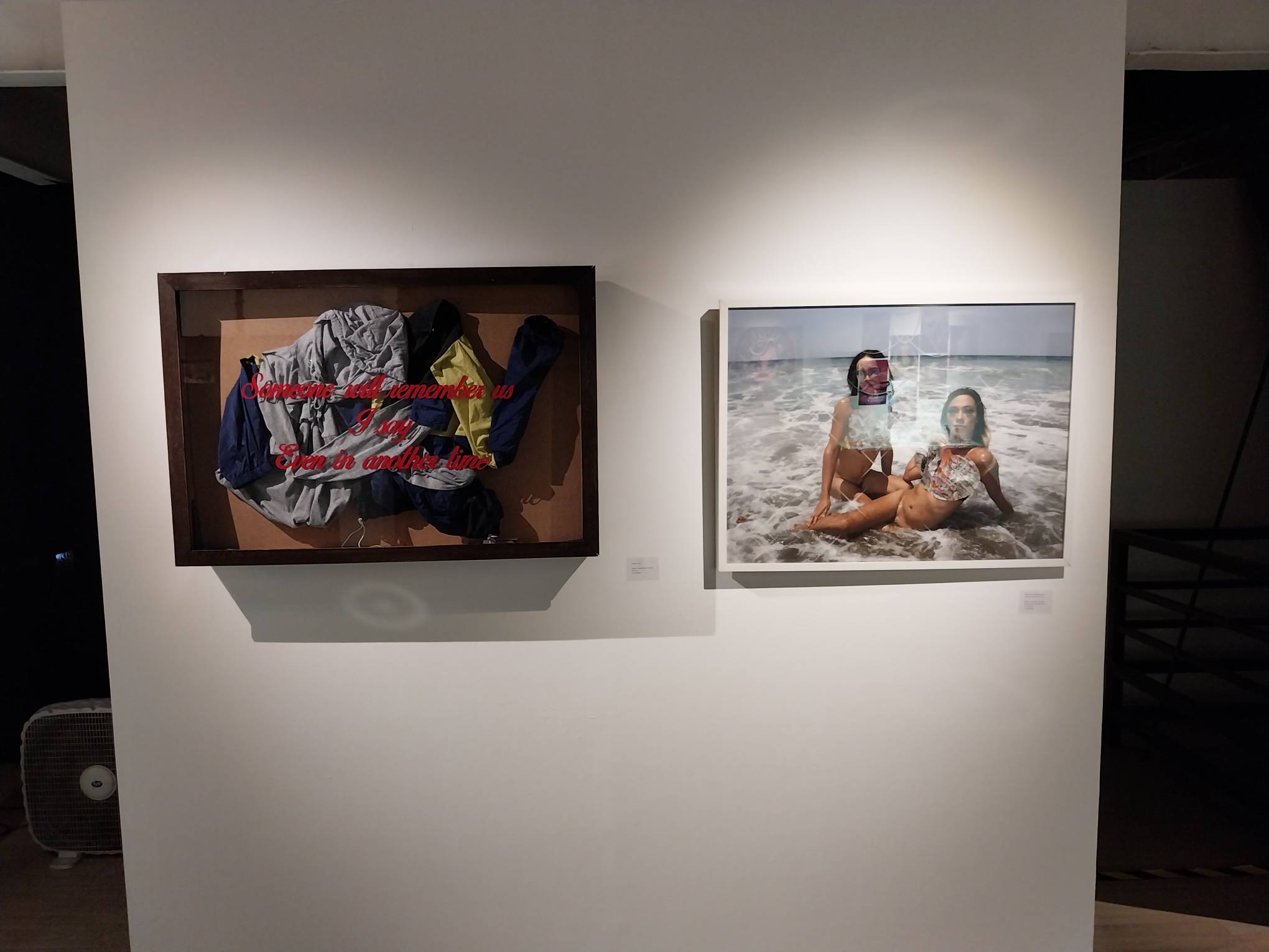 Zeus Bascon’s “Mga Sirena.” and Andi Osmeña's "Jackets." Photo by Elle Yap.