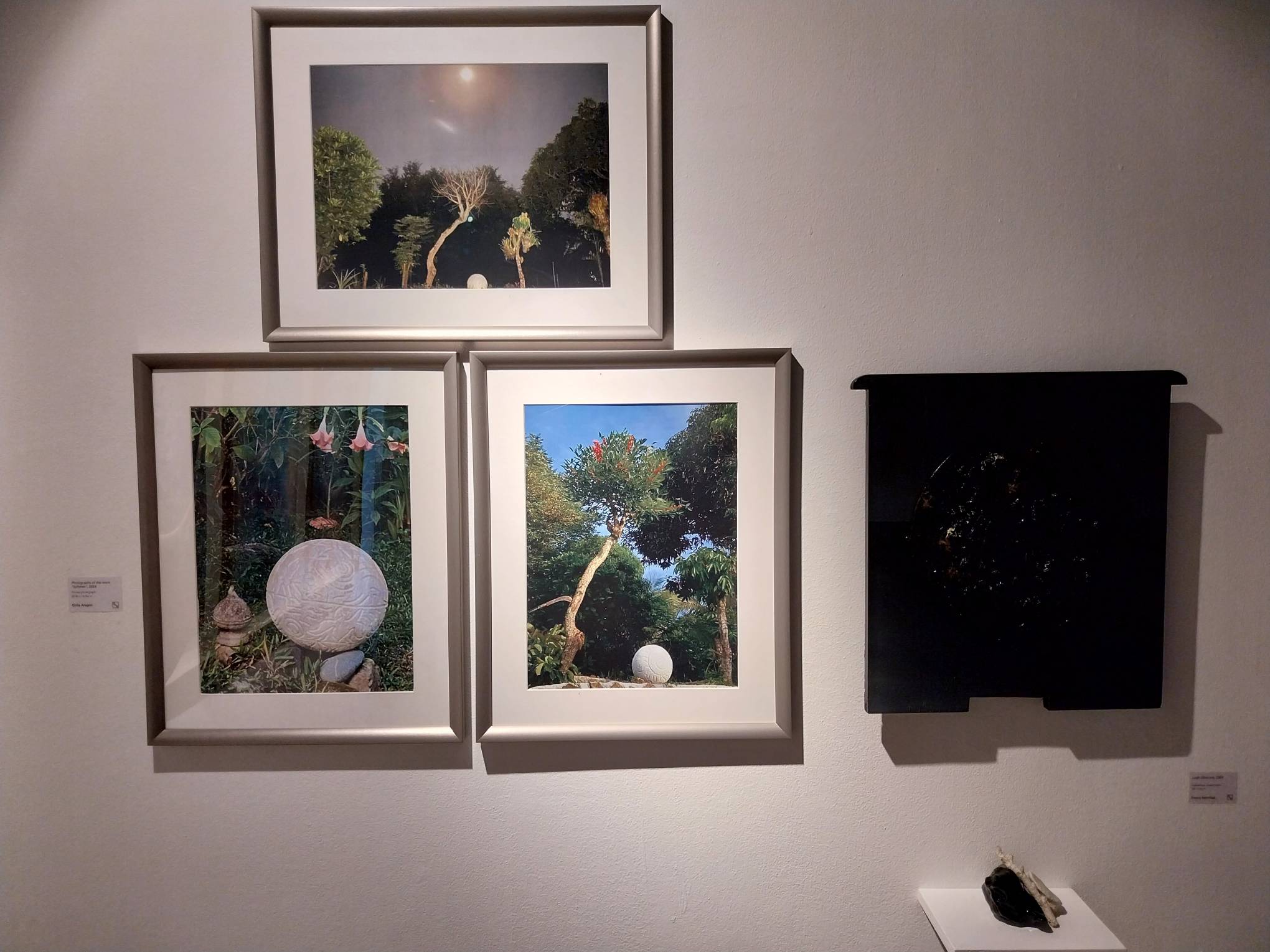 Four works featured in the Nestor Vinluan art exhibit. Photo by Elle Yap.