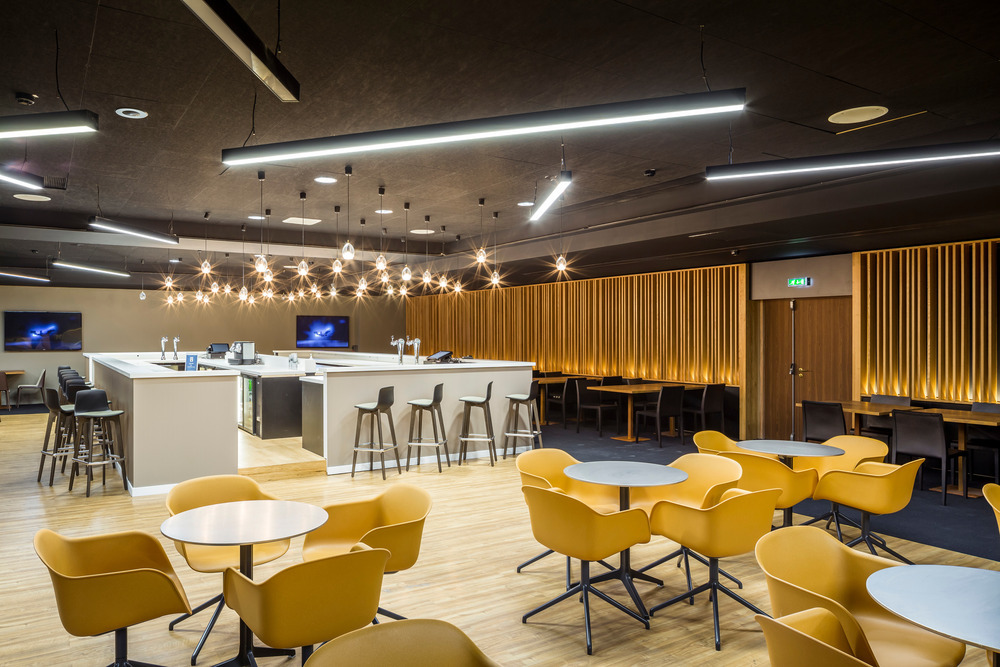 Reception area of The Accor Arena. Photo by Sergio Grazia.