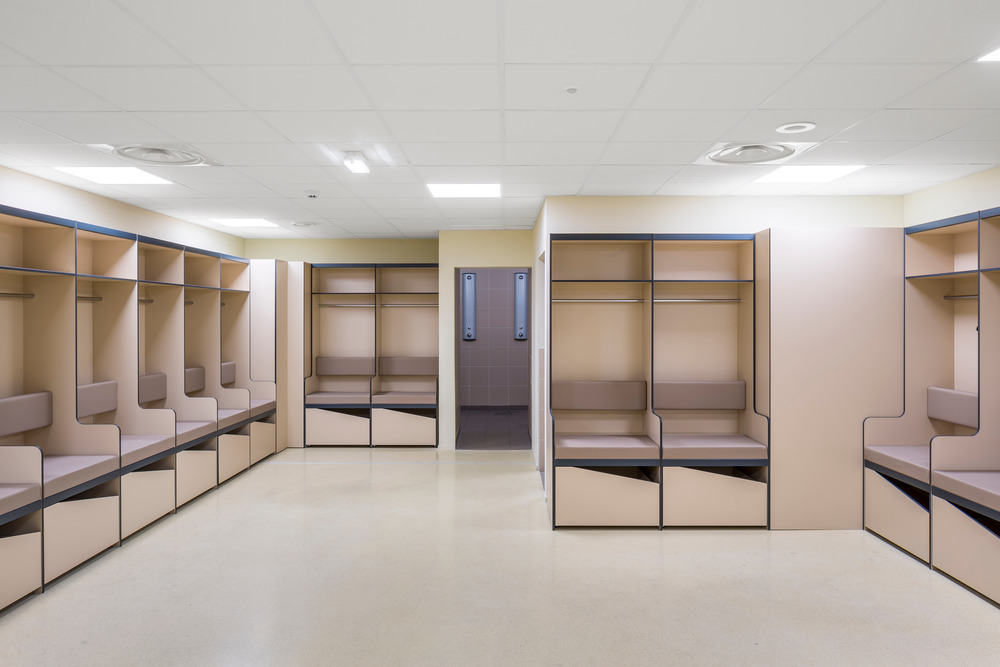 Dressing room of The Accor Arena. Photo by Sergio Grazia.