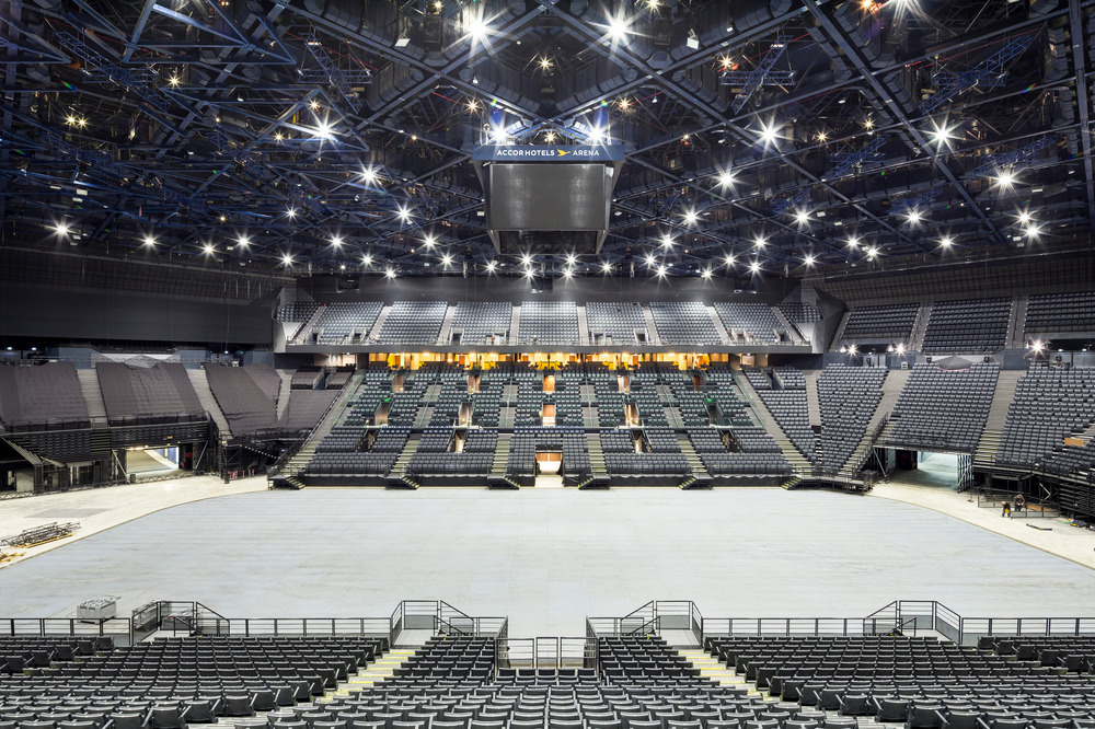 Main concert area of The Accor Arena as used in the Paris Olympics. Photo by Sergio Grazia.