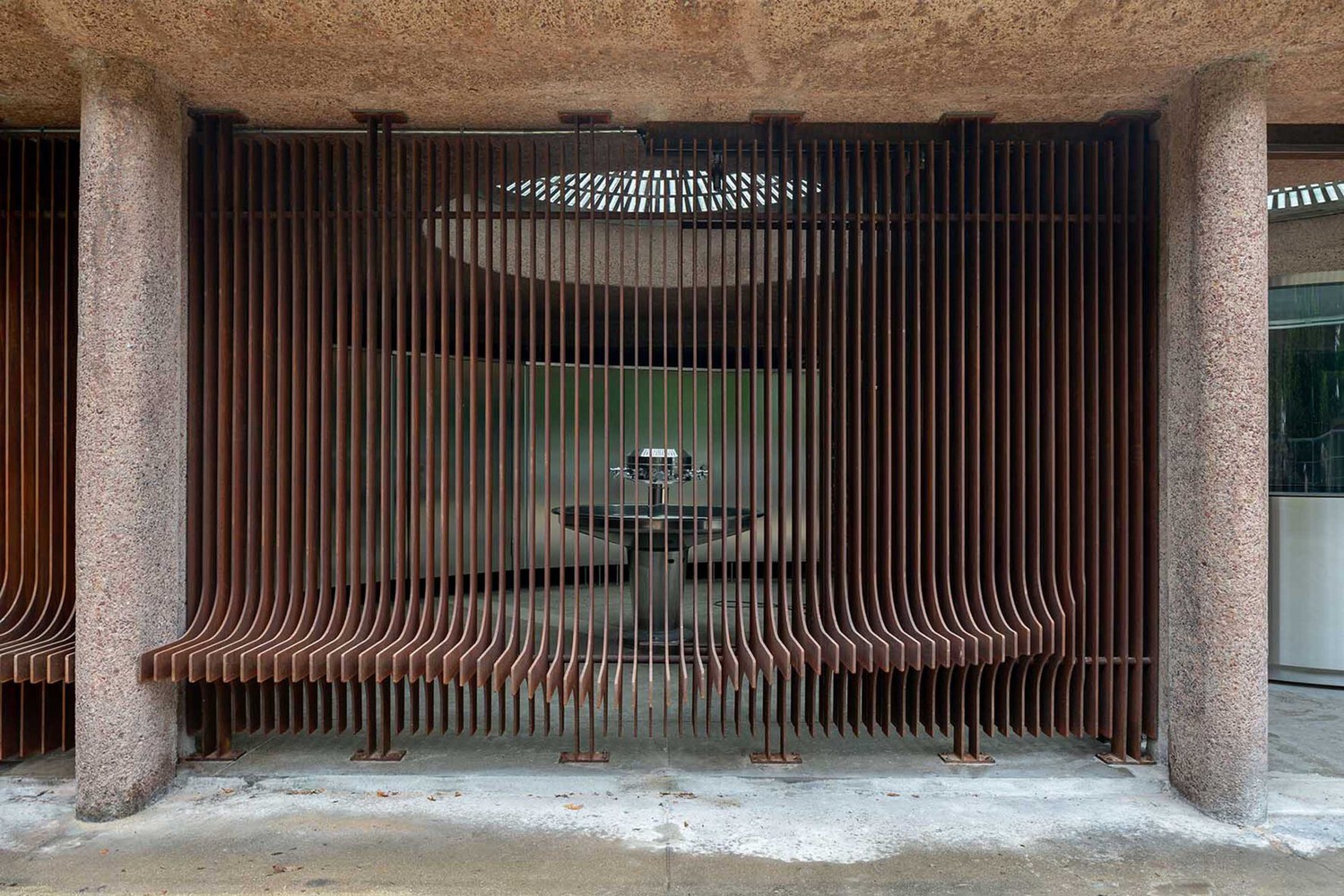 Corten steel grille facade. Photo by Yves Marchand, Romain Meffre, and Hervé Piraud. 