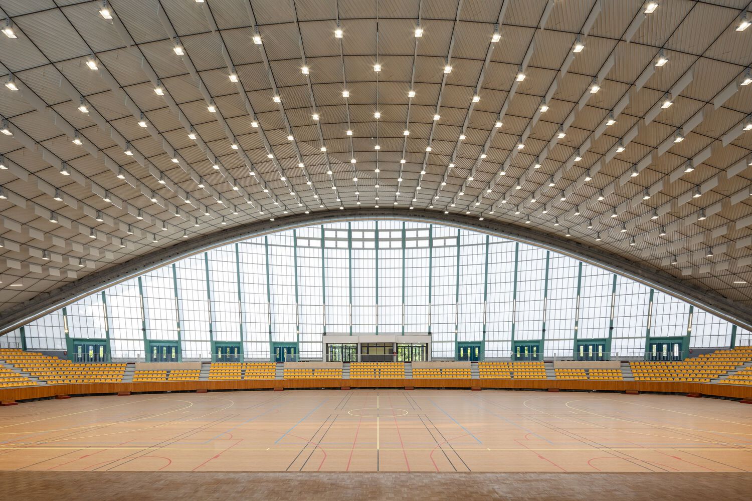 Interior of Grande Nef de l'Île-des-Vannes, as used in the 2024 Paris Olympics. Photo by Antoine Mercusot.