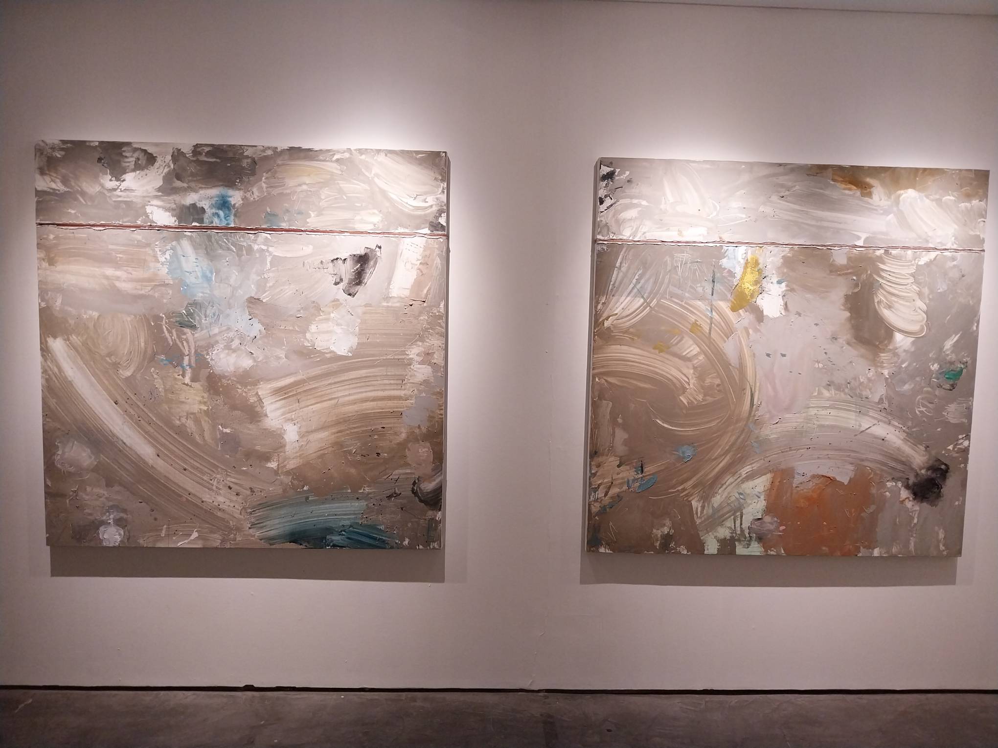 Two works for "Nawawalang Paraiso." Photo by Elle Yap.